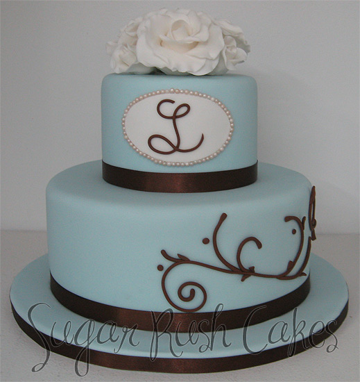 Elegant initials cake