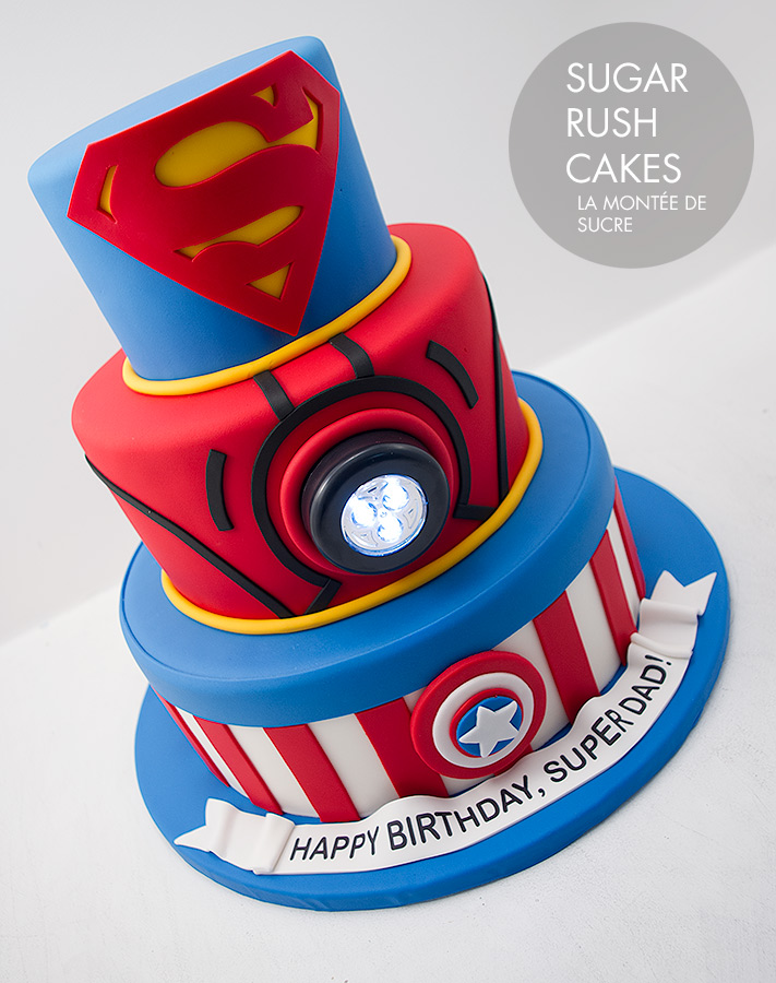 Tiered Super hero cake