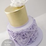 Gold ruffle wedding cake
