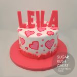 pink heart cake