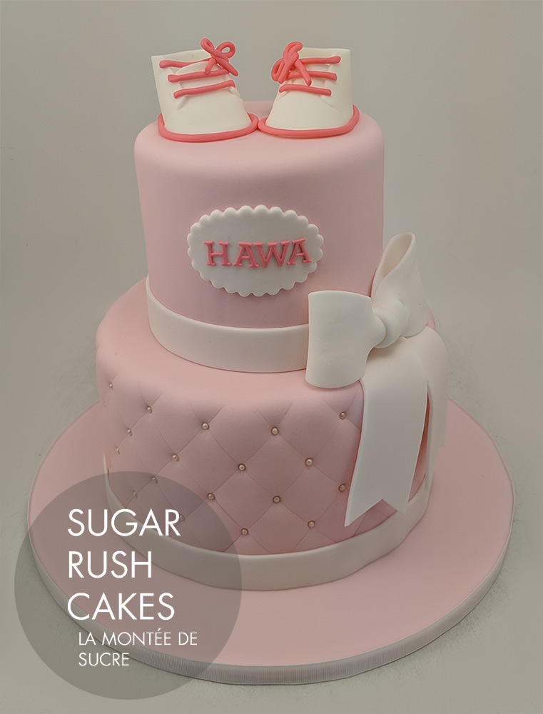 Pink baby shower cake