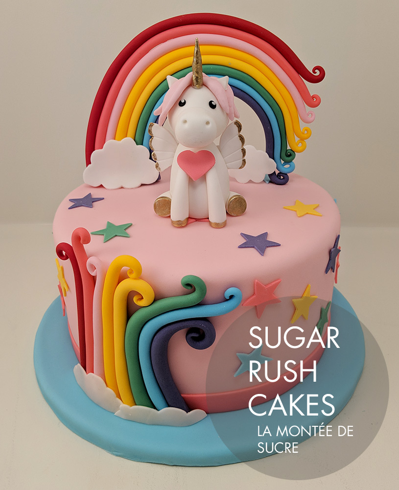 unicorn rainbow cake